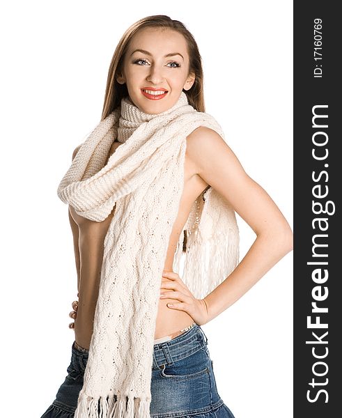 Portrait of pretty girl with scarf