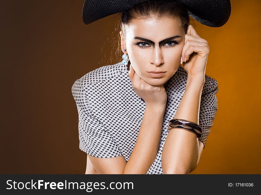 Fashionable woman in a hat