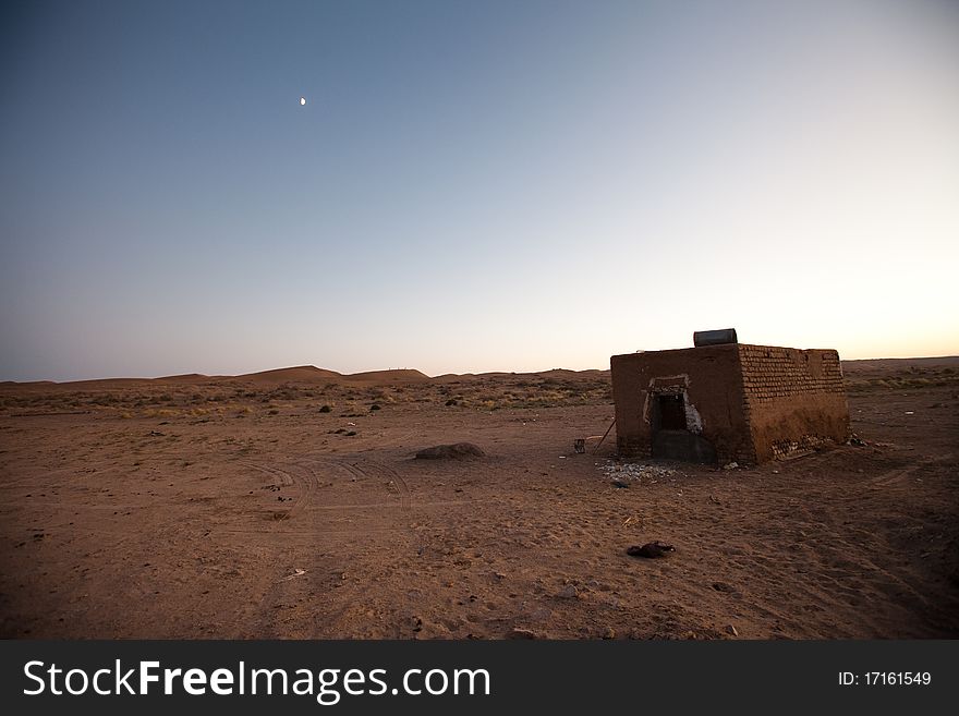 Dry desert. Very hot sand.