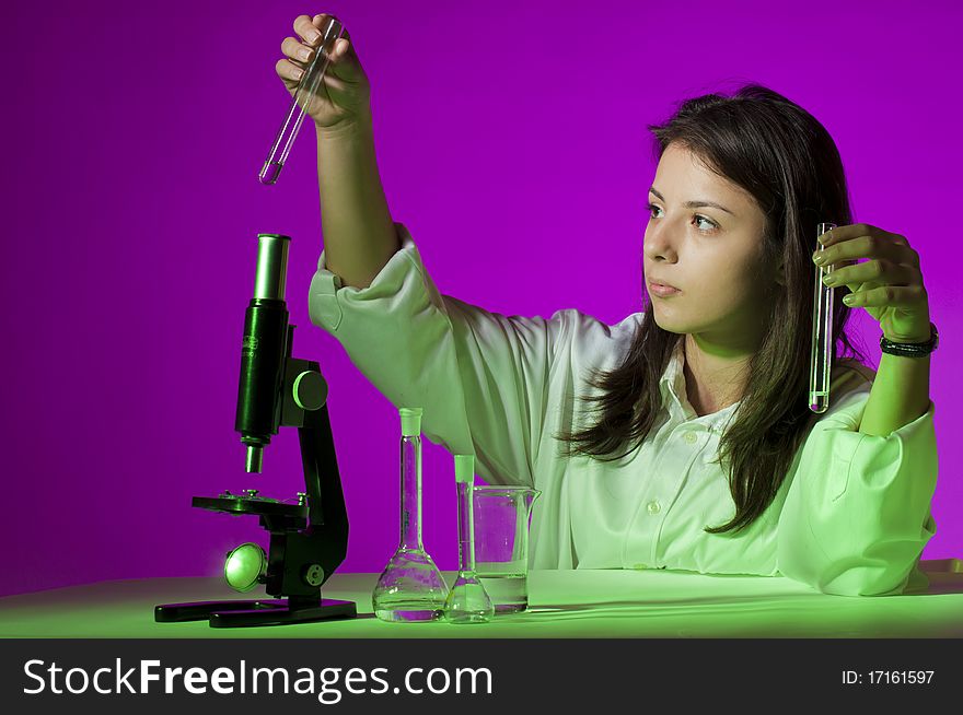 Young Girl Playing Chemist
