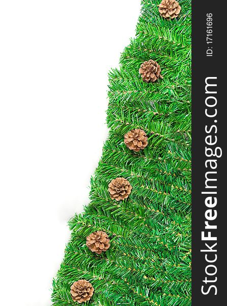 Green Framework For Christmas Isolated
