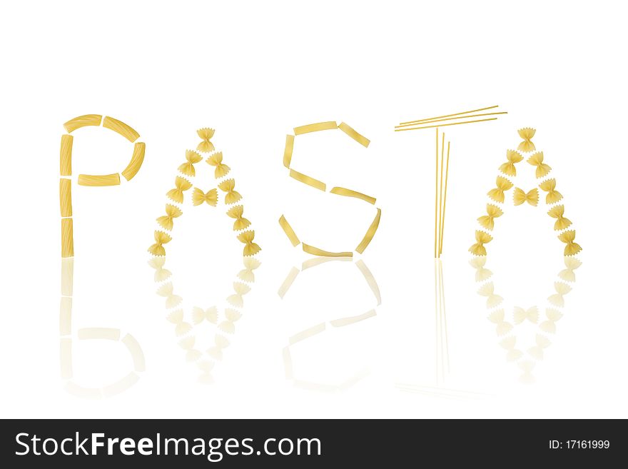 Pasta creative isolated on white