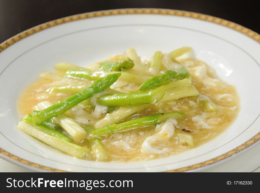 Chinese food on white dish