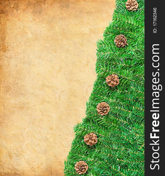 Pine needles and cones framework for Christmas