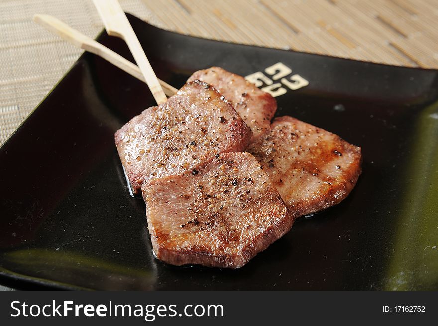 Japanese snack on a table