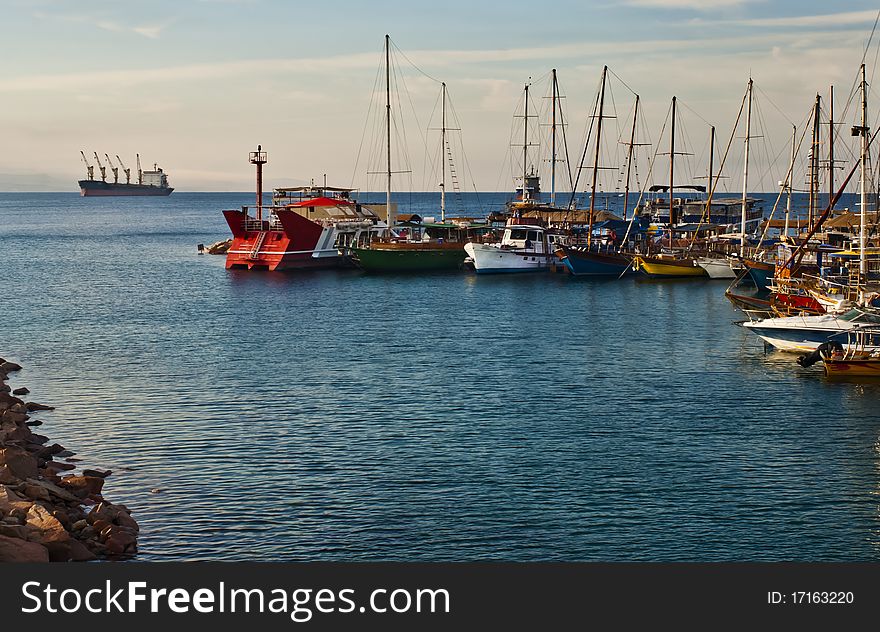 View On Marina Port In Eilat City, Israel