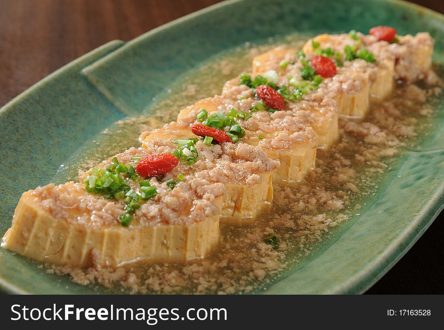 Chinese meat on a plate. Chinese meat on a plate