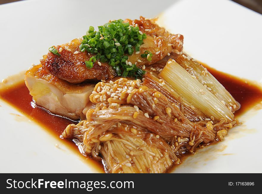 Chinese meat on a plate. Chinese meat on a plate
