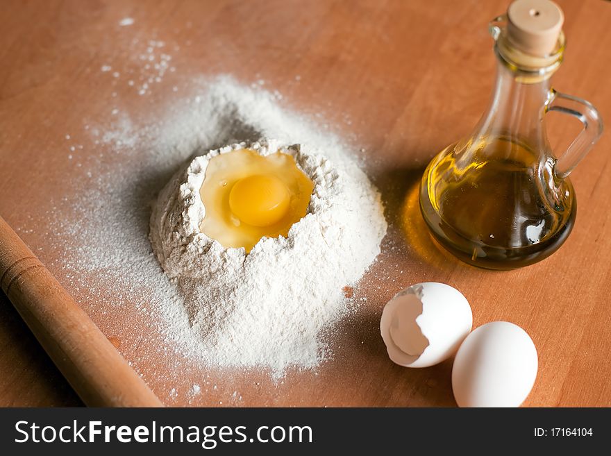 Egg In A Pile Of Flour