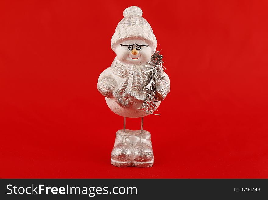 Christmas ornament / snowman standing isolated