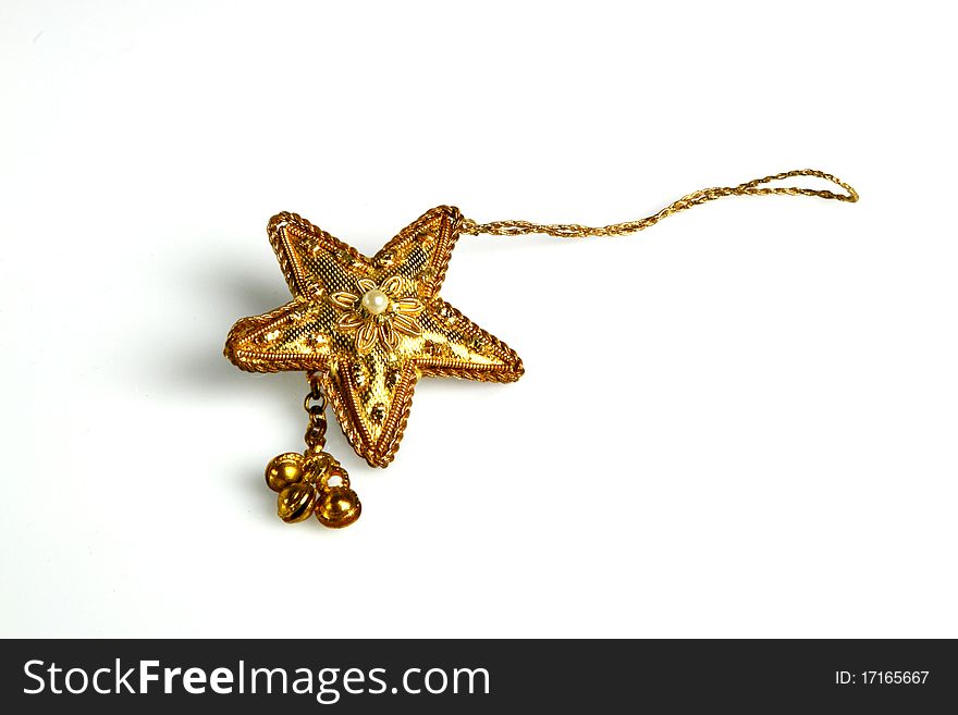 Gold comet star decoration for christmas tree. Gold comet star decoration for christmas tree