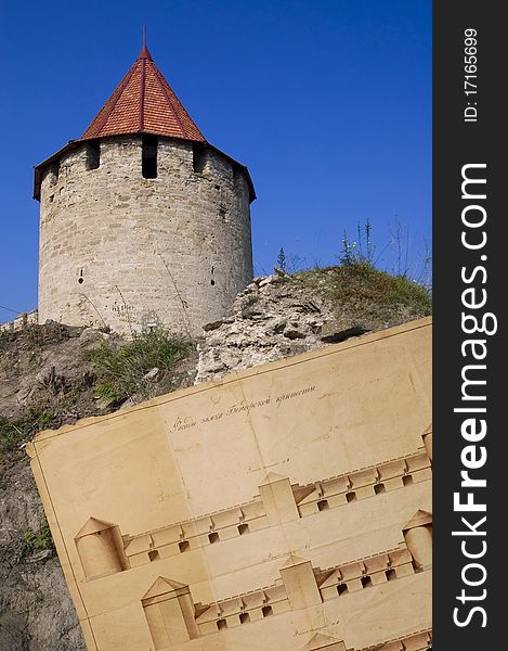 Medieval tower of citadel Bender Tighina Transdniester Transnistria