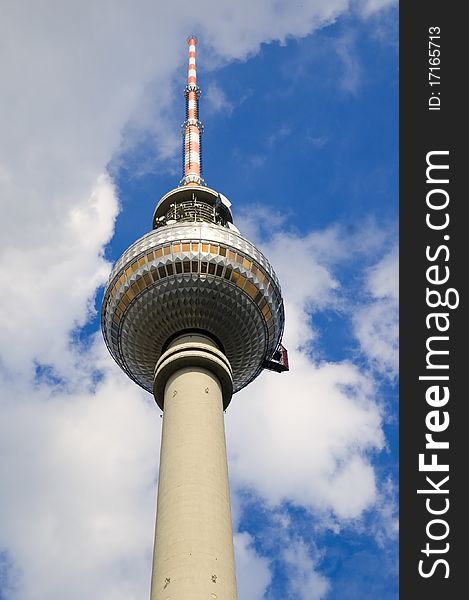 Berlin tv tower landmark sky clouds