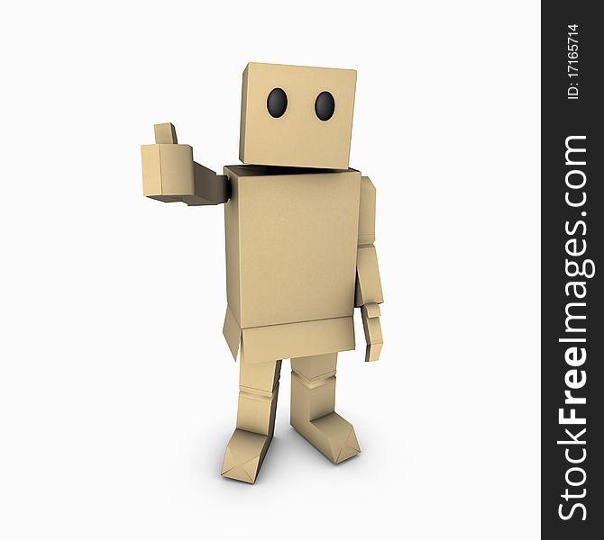 Paper man with thumb up gesture. Paper man with thumb up gesture