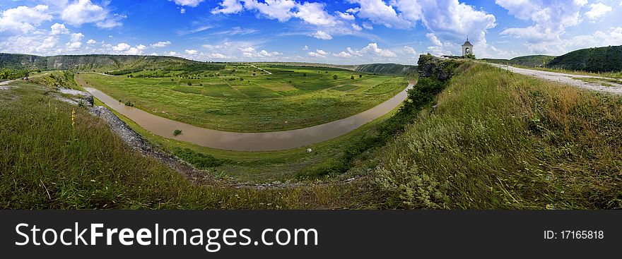 Beautiful panorama of Moldova Orheiul Vechi Old Orhei Bell tower of monastery. Beautiful panorama of Moldova Orheiul Vechi Old Orhei Bell tower of monastery