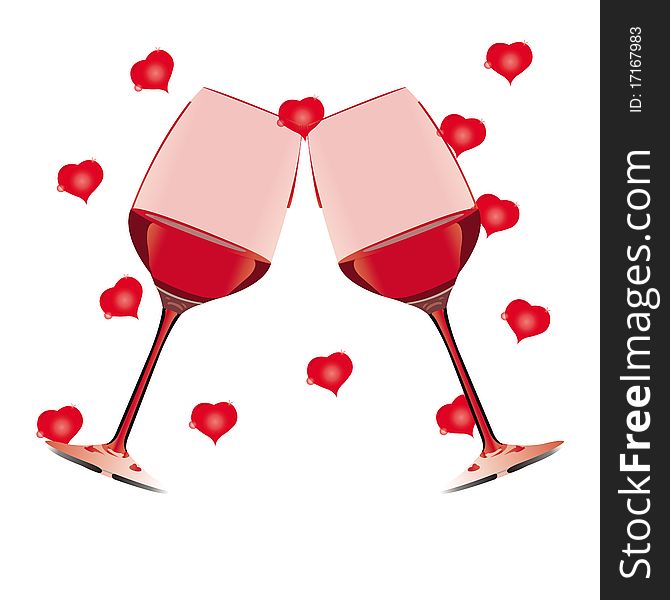 Red wine and love background