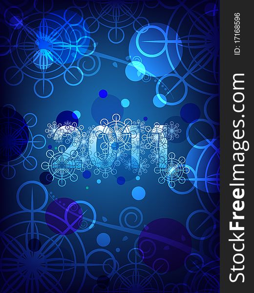 Happy new year 2011 blue greeting inscription card. Vector illustration. Happy new year 2011 blue greeting inscription card. Vector illustration