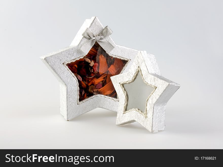 Christmas star on white background