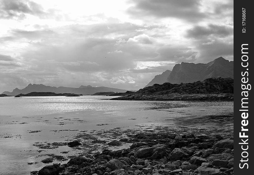 Beautiful Black White Landscape Lofoten Islands
