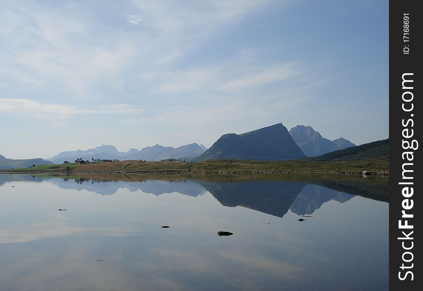 Rough and beautiful landscape Lofoten Islands in Norway