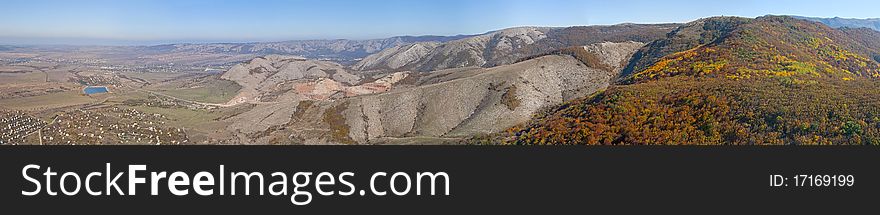 Horizontal panorama of Crimea hills. Horizontal panorama of Crimea hills