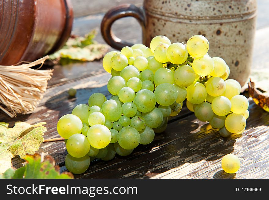 Composition with grape jug and mug