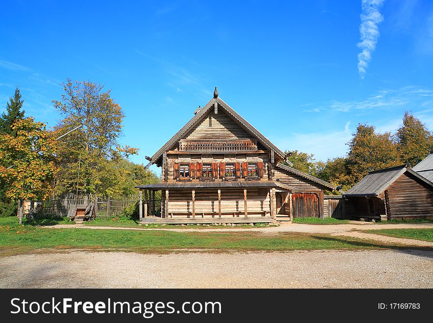 Old wooden house in village