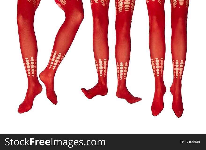 Studio Photo Of The Female Legs In Colorful Tights