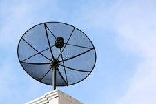 Black Satellite Dish, Blue Sky Stock Image Black Satellite Dish, Blue Sky Stock Image