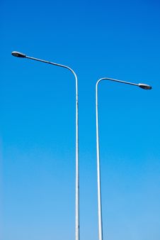 Electricity Lamp Post On The Blue Sky Stock Photography Electricity Lamp Post On The Blue Sky Stock Photography