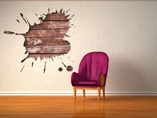 Alone Luxurious Chair With Splash Hole Stock Photography