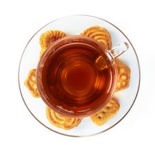 Cup Of Hot Tea With Cookies Royalty Free Stock Photos Cup Of Hot Tea With Cookies Royalty Free Stock Photos