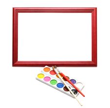 Paintbrush, Wood Frame And Paint Royalty Free Stock Photo Paintbrush, Wood Frame And Paint Royalty Free Stock Photo