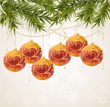 Red And Gold Christmas Ball Royalty Free Stock Photo