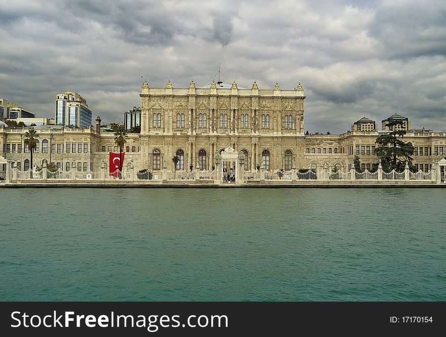 Dolmabahce palace in Istanbul front view
