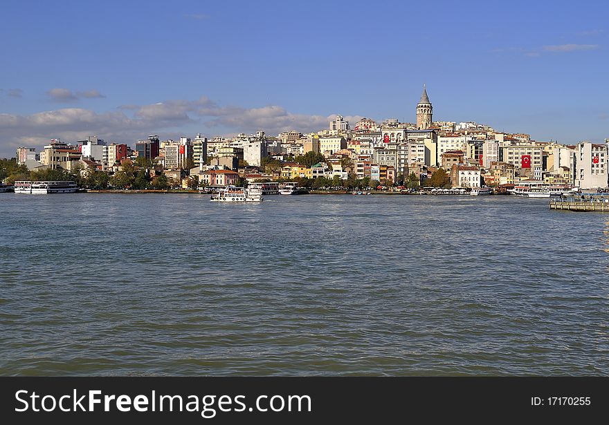 A view of Galata tower in Istanbul. A view of Galata tower in Istanbul