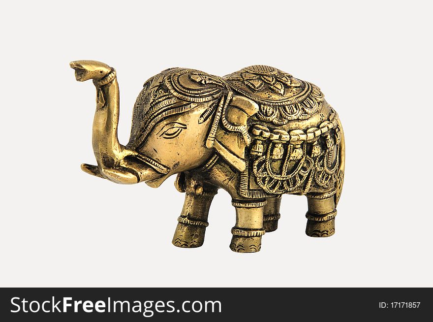 Elephant from bronze on a white background. Elephant from bronze on a white background.
