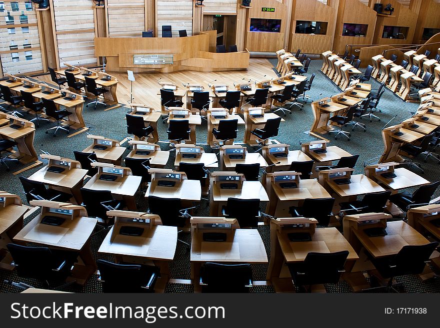 Interiors of Edinburgh Parliament, built in 2004