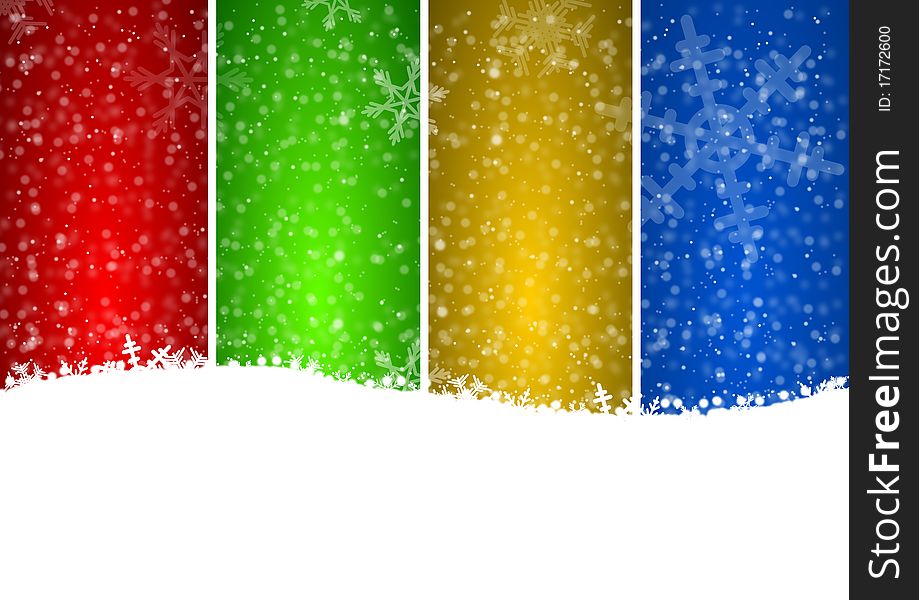 Christmas background with snow flakes