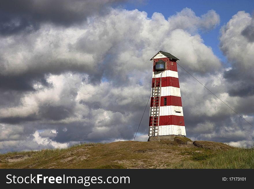 Little old lighthouse, coast of Denmark