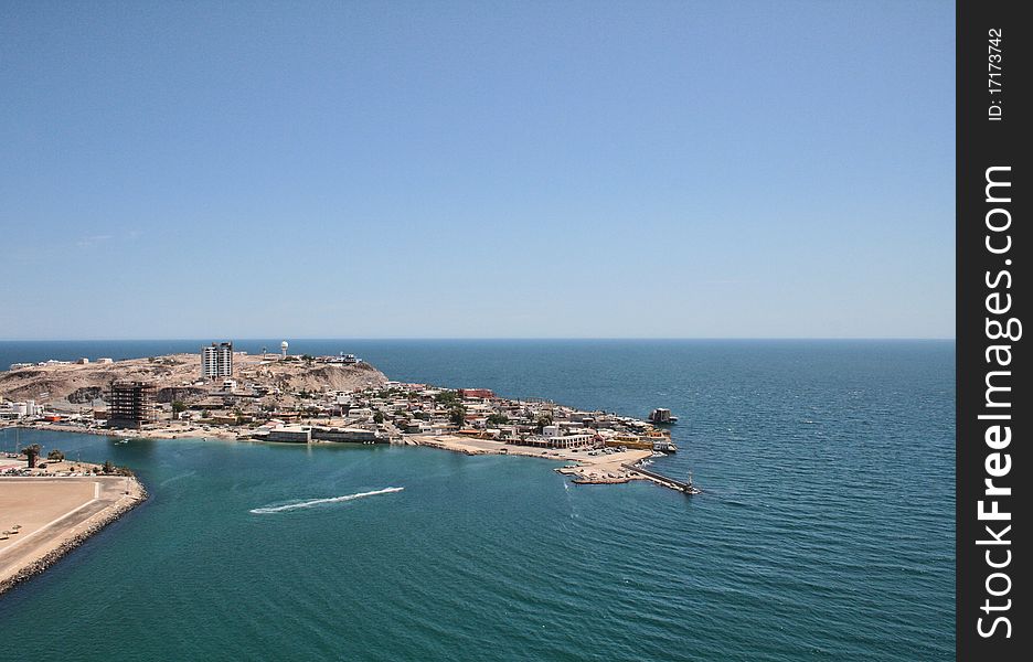 Aerial view of Old Port Puerto Penasco, Sonora. Aka Rocky Point.