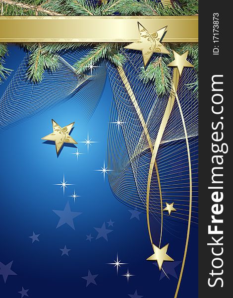 Blue Christmas background with  decorations