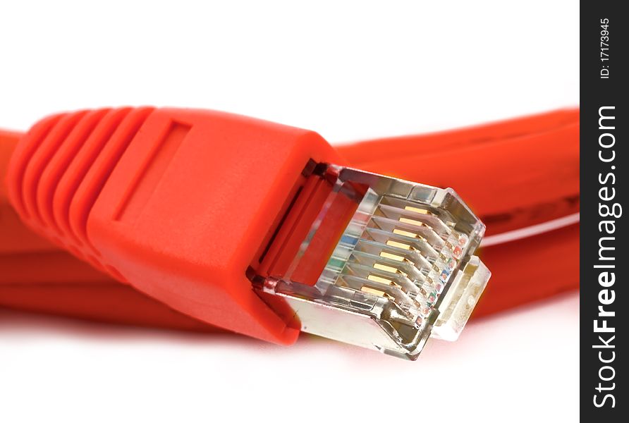 Ethernet cable on white background