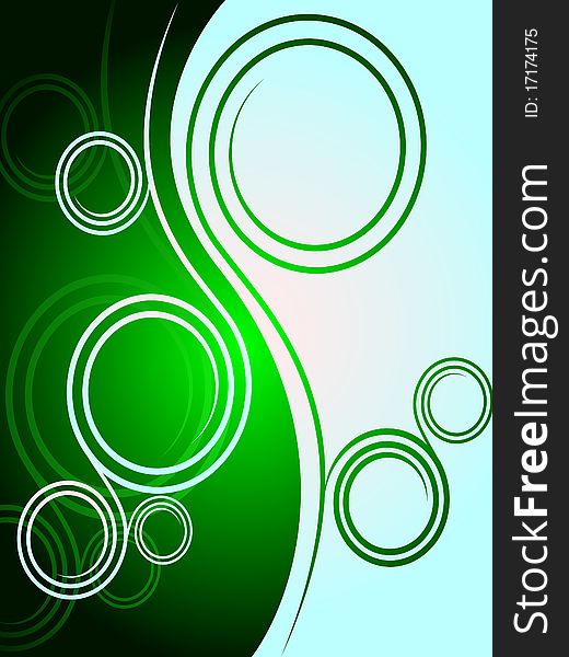 Beautiful green illustration with curl elements