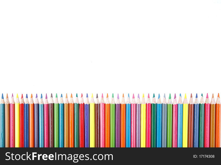 Crayons On White Background