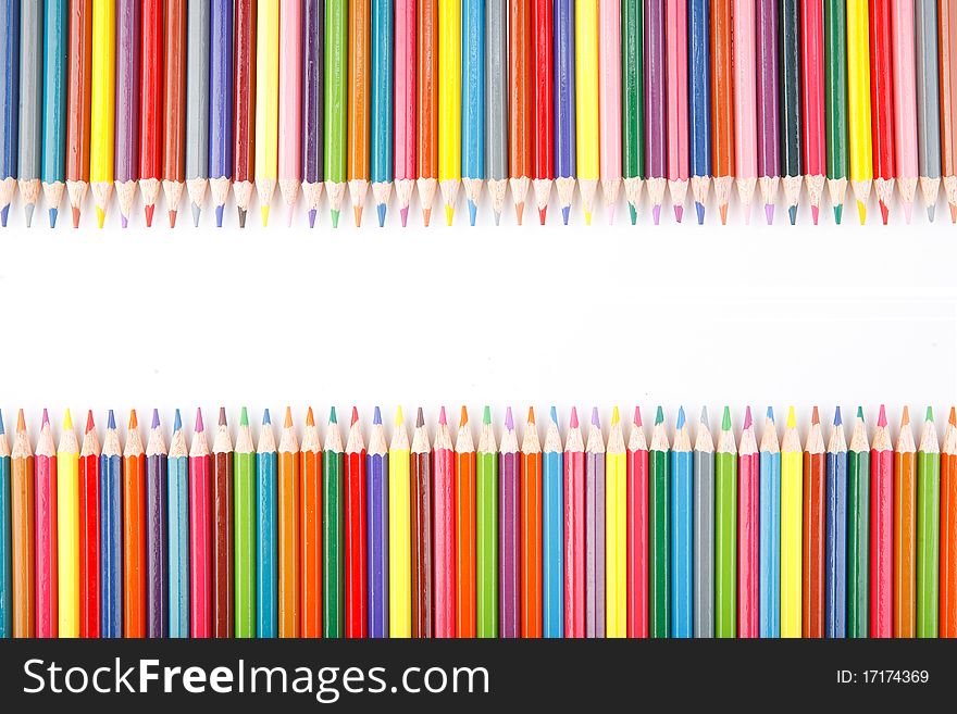 Crayons On White Background