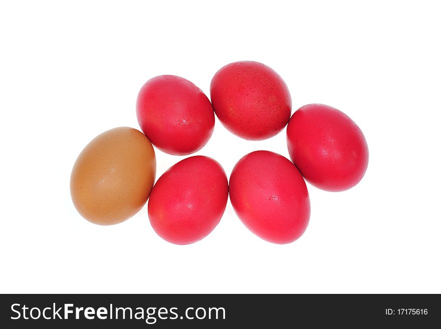Red Dyed Chicken Eggs Used For Chinese Ceremonial Occasion. Red Dyed Chicken Eggs Used For Chinese Ceremonial Occasion