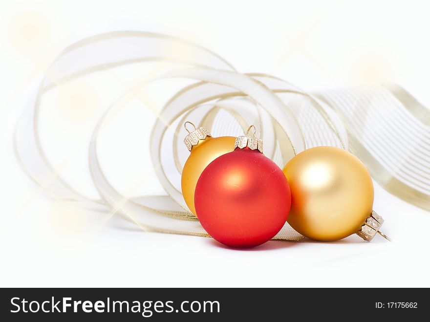 Lie on a white background Christmas holiday toys wrapped packing tape. Lie on a white background Christmas holiday toys wrapped packing tape