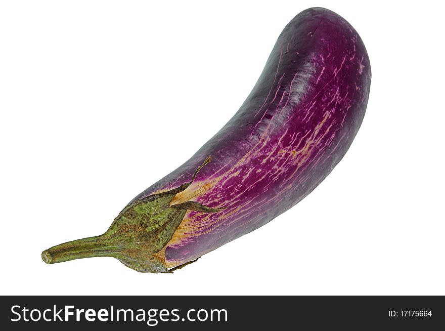 Fresh Purple Color Eggplant On A White Background