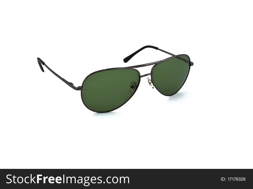 Black classic sunglasses isolated on white background